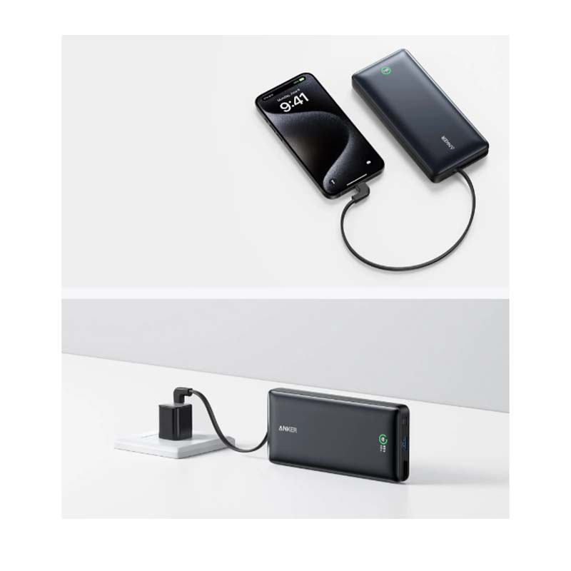Anker Nano Power Bank (20K, 30 W, Built-In USB-C Cable), Black Anker Nano Power Bank (20K, 30 W, Built-In USB-C Cable), Black